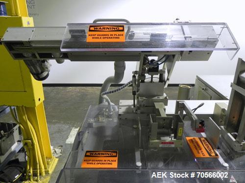 Used Uhlmann Model C2206 Automatic Horizontal Cartoner. Machine is capable of speeds up to 200 cartons per minute. Has 6" centers for a max carton range: length 130 mm, width up to 100 mm, depth to 2...