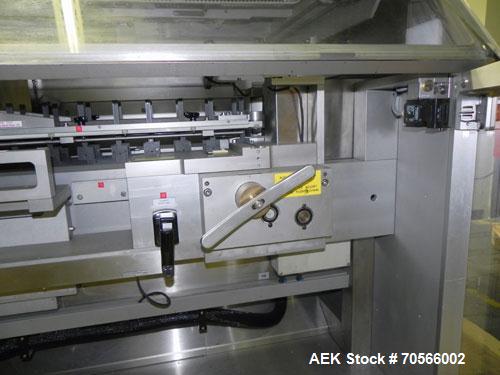 Used Uhlmann Model C2206 Automatic Horizontal Cartoner. Machine is capable of speeds up to 200 cartons per minute. Has 6" centers for a max carton range: length 130 mm, width up to 100 mm, depth to 2...