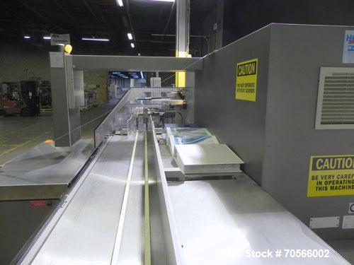 Used Uhlmann Model C2206 Automatic Horizontal Cartoner. Machine is capable of speeds up to 200 cartons per minute. Has 6" centers for a max carton range: length 130 mm, width up to 100 mm, depth to 2...