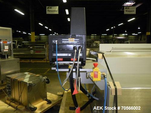 Used Uhlmann Model C2206 Automatic Horizontal Cartoner. Machine is capable of speeds up to 200 cartons per minute. Has 6" centers for a max carton range: length 130 mm, width up to 100 mm, depth to 2...