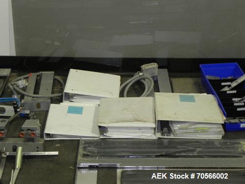 Used Uhlmann Model C2206 Automatic Horizontal Cartoner. Machine is capable of speeds up to 200 cartons per minute. Has 6" centers for a max carton range: length 130 mm, width up to 100 mm, depth to 2...