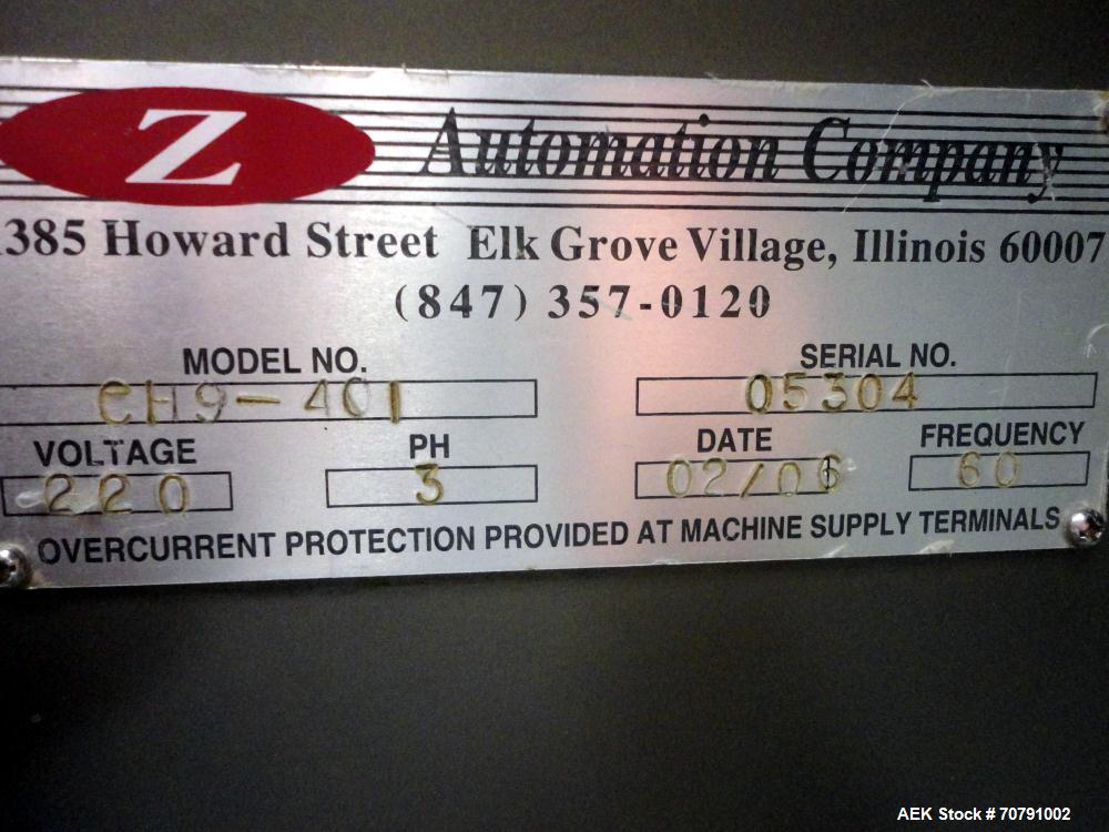 Used Z-Automation Model CH9-401 Pouch Stacker Horizontal Cartoner with Hot Melt