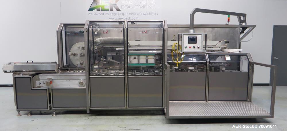 Used Z-Automation ZAC CH 7.5 2500 Automatic Horizontal Glue Cartoner with Bottle Loader