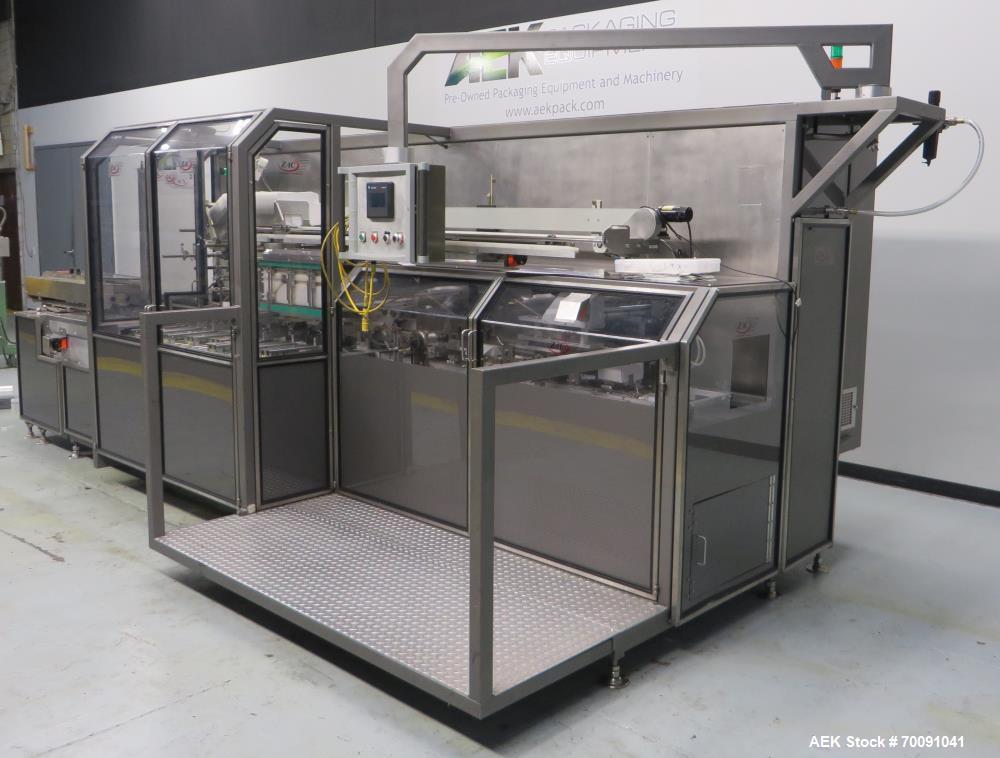 Used Z-Automation ZAC CH 7.5 2500 Automatic Horizontal Glue Cartoner with Bottle Loader