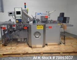 Used-Used Uhlmann horizontal cartoner, model C130, speeds up to 150/minute, Blister pack infeed, 100 mm x 85 mm x 150 mm max...