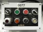 Used Adco Model 15DBC105-EC Automatic Horizontal Cartoner. Capable of speeds from 50 to 125 cartons per minute. Has two head rotary carton feed with 4' long magazine. Machine is set on 12