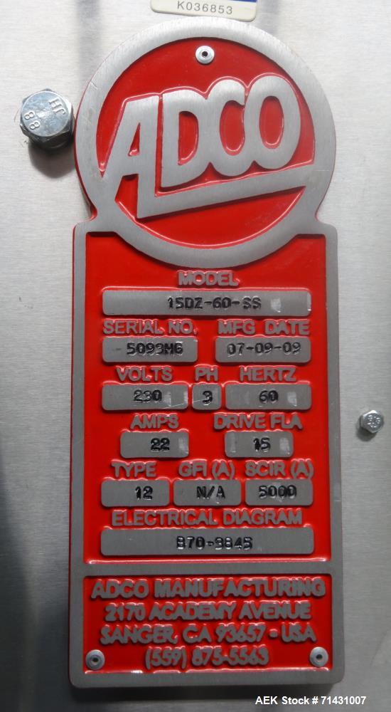 Used Adco Model 15DZ60SS Semi Automatic Horizontal Cartoner.