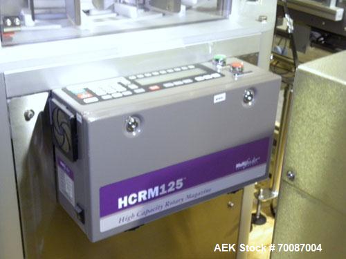 Used Bosch CUT120 Automatic Intermittent Motion Horizontal Tuck Cartoner. Capable of speeds up to 120 cartons per minute. Has adjustable bucket infeed on 5" centers for a carton size range: length 20...