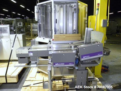 Used Bosch CUT120 Automatic Intermittent Motion Horizontal Tuck Cartoner. Capable of speeds up to 120 cartons per minute. Has adjustable bucket infeed on 5" centers for a carton size range: length 20...