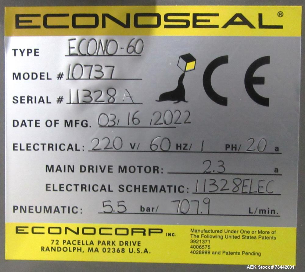 Unsed Econocorp Econo-60 Semi-Automatic Horizontal Cartoner — 60 CPM