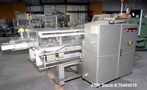 Used IWKA CPR Automatic Horizontal Bottle Cartoner capable of speeds up to 200 cartons per minute. Has a carton size range: A- 20 - 105mm, B 15 - 70mm, C 55 - 85mm. Model CPR.  With adjustable bucket...