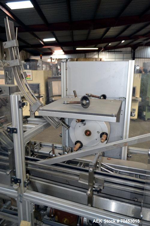 Used IWKA CPR Automatic Horizontal Bottle Cartoner capable of speeds up to 200 cartons per minute. Has a carton size range: A- 20 - 105mm, B 15 - 70mm, C 55 - 85mm. Model CPR.  With adjustable bucket...