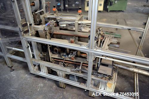 Used IWKA CPR Automatic Horizontal Bottle Cartoner capable of speeds up to 200 cartons per minute. Has a carton size range: A- 20 - 105mm, B 15 - 70mm, C 55 - 85mm. Model CPR.  With adjustable bucket...