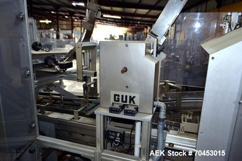 Used IWKA CPR Automatic Horizontal Bottle Cartoner capable of speeds up to 200 cartons per minute. Has a carton size range: A- 20 - 105mm, B 15 - 70mm, C 55 - 85mm. Model CPR.  With adjustable bucket...