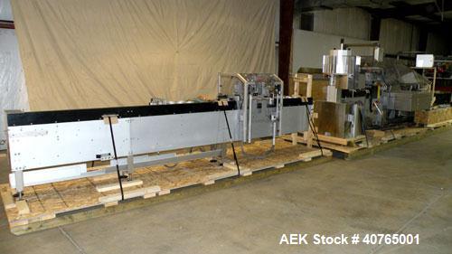 Used IWKA Cartopac SC6 Automatic Horizontal Cartoner. Capable of speeds up to 300 BPM. Has 6" centers for a carton size range: length 20 to 125mm, width 15 to 110mm, depth 85 to 230mm. Has 15' long a...