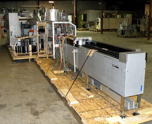 Used IWKA Cartopac SC6 Automatic Horizontal Cartoner. Capable of speeds up to 300 BPM. Has 6" centers for a carton size range: length 20 to 125mm, width 15 to 110mm, depth 85 to 230mm. Has 15' long a...