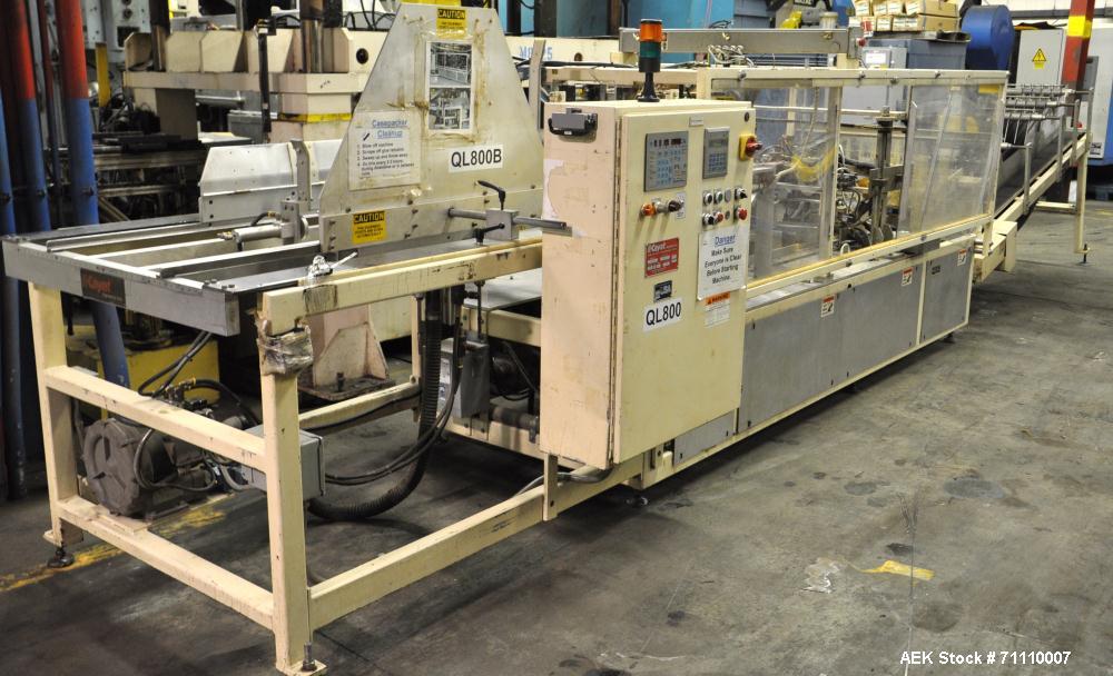 Used- Kyat Cartoner, Model PTF-28-RH.  PLS 5000 controls, A and B controller.  Infeed conveyor system.  Manufactured 1994.