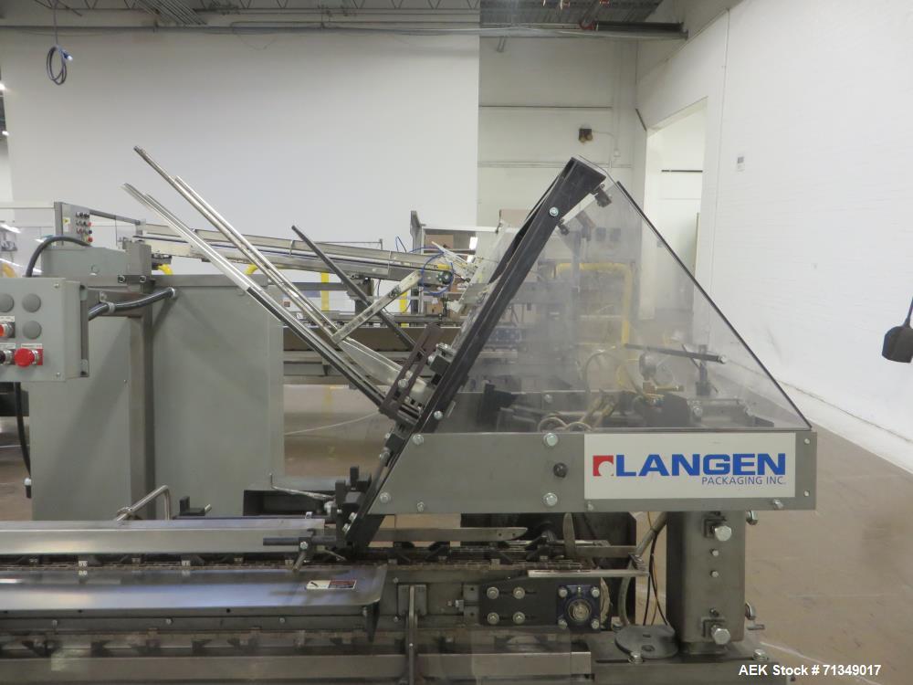 Used Langen B1-M Cartoner, 9' Load area, Hot Melt, 9" Centers