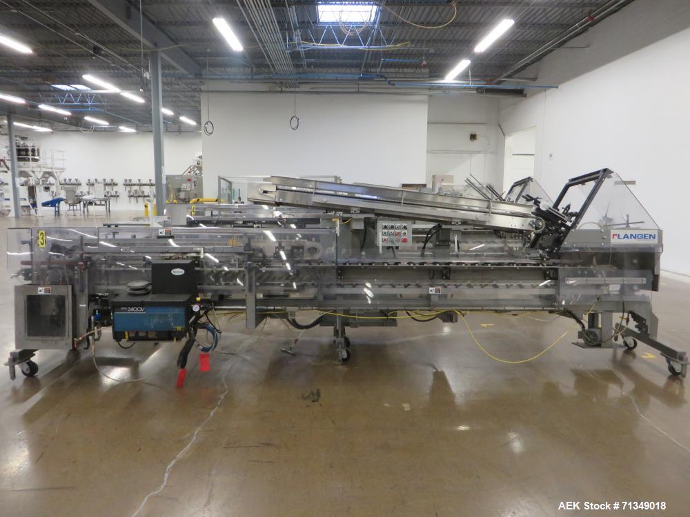 Used Langen Model B1 Cartoner, Top Square Chain, 6' Load Area, 9" Centers