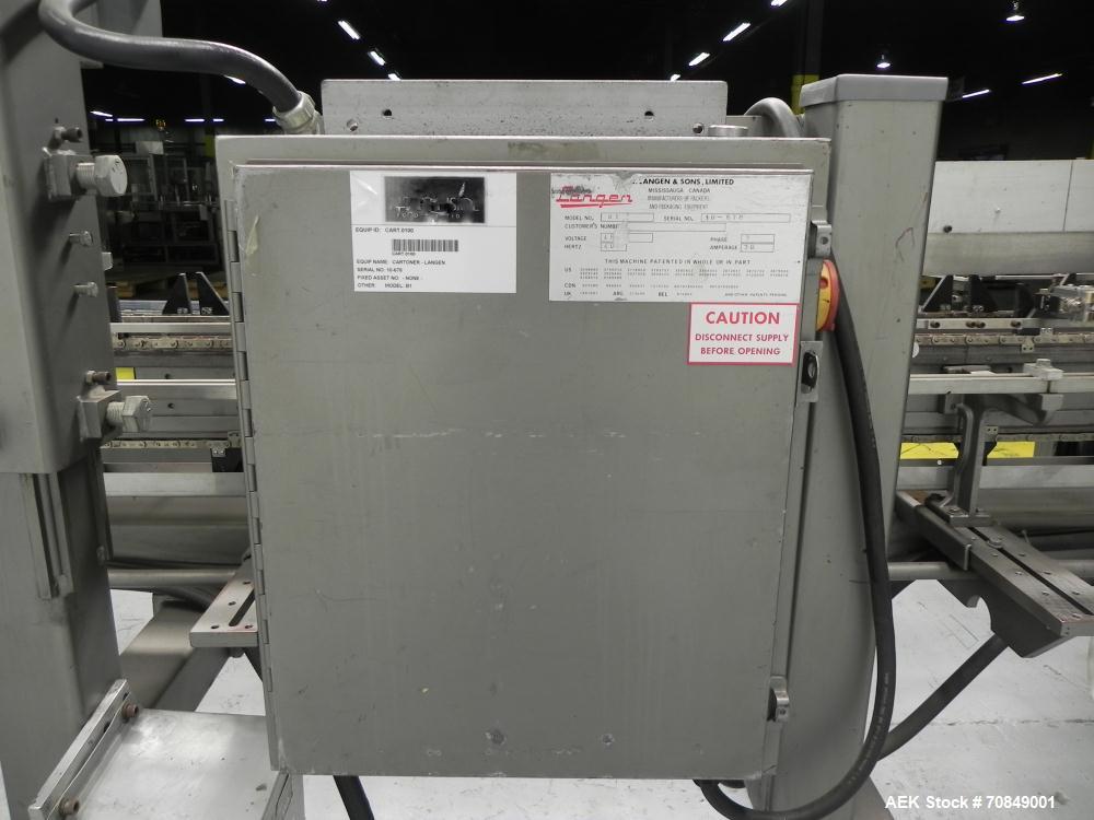 Used Langen Model B1 Semi-Automatic Horizontal Glue Cartoner.