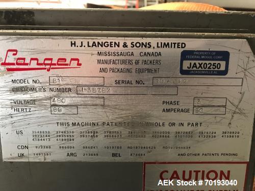 Used Langen B1 Horizontal Hot Melt Glue Cartoner