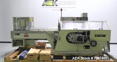Used Marchesini BA400 Automatic Horizontal Cartoner capable of speeds up to 400 cartons per minute. Has 4" centers for a carton size range: length 25mm - 70mm, width 15mm - 70mm, depth 78mm - 150mm. ...