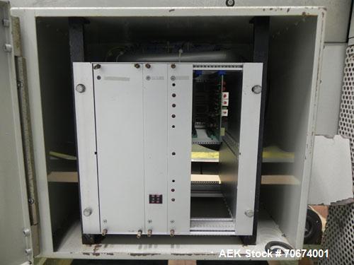 Used Marchesini BA400 Automatic Horizontal Cartoner capable of speeds up to 400 cartons per minute. Has 4" centers for a carton size range: length 25mm - 70mm, width 15mm - 70mm, depth 78mm - 150mm. ...