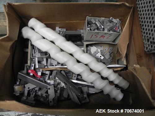 Used Marchesini BA400 Automatic Horizontal Cartoner capable of speeds up to 400 cartons per minute. Has 4" centers for a carton size range: length 25mm - 70mm, width 15mm - 70mm, depth 78mm - 150mm. ...
