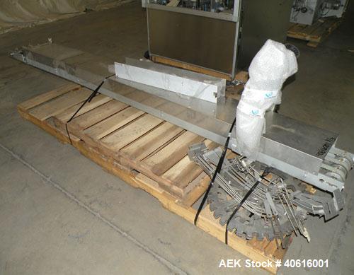 Used V2 Engineering Horizontal Cartoner, model V106. Capable of speeds up to 100 cpm. Has carton size range length 30mm to 140mm, width 15mm to 80mm, depth 70mm to 200mm. Has prefolded leaflet insert...