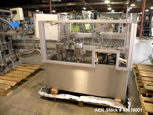 Used V2 Engineering Horizontal Cartoner, model V106. Capable of speeds up to 100 cpm. Has carton size range length 30mm to 140mm, width 15mm to 80mm, depth 70mm to 200mm. Has prefolded leaflet insert...