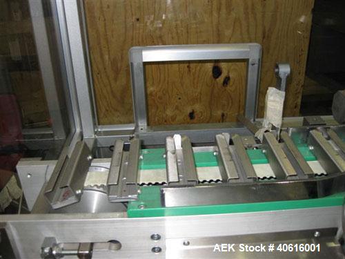 Used V2 Engineering Horizontal Cartoner, model V106. Capable of speeds up to 100 cpm. Has carton size range length 30mm to 140mm, width 15mm to 80mm, depth 70mm to 200mm. Has prefolded leaflet insert...