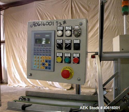 Used V2 Engineering Horizontal Cartoner, model V106. Capable of speeds up to 100 cpm. Has carton size range length 30mm to 140mm, width 15mm to 80mm, depth 70mm to 200mm. Has prefolded leaflet insert...