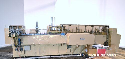 Used Zanasi Automatic Horizontal Continuous Motion Cartoner, Model KA, S/N 54127. This is a standard cartoner which was last running 5th panel tuck cartons, last running tubes and includes infeed sec...