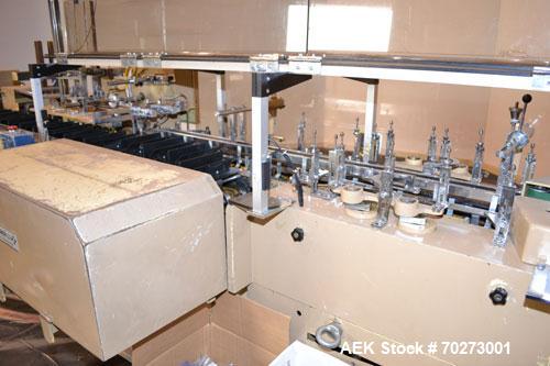 Used Zanasi Automatic Horizontal Continuous Motion Cartoner, Model KA, S/N 54127. This is a standard cartoner which was last running 5th panel tuck cartons, last running tubes and includes infeed sec...