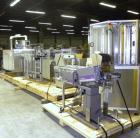 Used Bosch CUT120 Automatic Intermittent Motion Horizontal Tuck Cartoner. Capable of speeds up to 120 cartons per minute. Has adjustable bucket infeed on 5