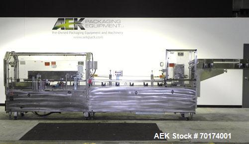 Used Adco 15D105-SS Stainless Steel Horizontal Load Semi Automatic Cartoner. Machine is capable of speeds up to 125 cartons per minute. Has 15" centers for a carton size range: length 1" - 9-1/2" or ...