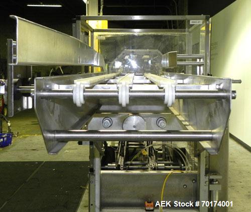 Used Adco 15D105-SS Stainless Steel Horizontal Load Semi Automatic Cartoner. Machine is capable of speeds up to 125 cartons per minute. Has 15" centers for a carton size range: length 1" - 9-1/2" or ...