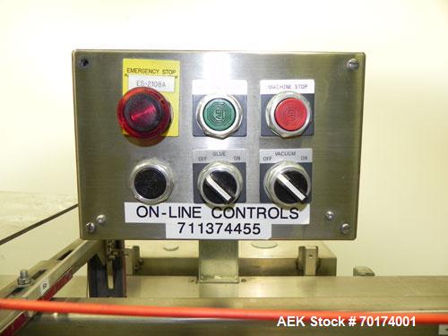 Used Adco 15D105-SS Stainless Steel Horizontal Load Semi Automatic Cartoner. Machine is capable of speeds up to 125 cartons per minute. Has 15" centers for a carton size range: length 1" - 9-1/2" or ...