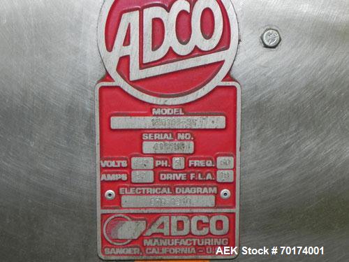 Used Adco 15D105-SS Stainless Steel Horizontal Load Semi Automatic Cartoner. Machine is capable of speeds up to 125 cartons per minute. Has 15" centers for a carton size range: length 1" - 9-1/2" or ...