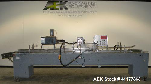 Used ADCO Semi Automatic Horizontal Carton End Sealer, Model 15DEC (similar to 15 CHL). Capable of speeds up to 30 CPM. Has 20" centers for carton size range: length 2" to 15", width 5/8" to 3", dept...