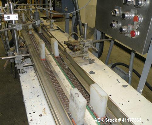 Used ADCO Semi Automatic Horizontal Carton End Sealer, Model 15DEC (similar to 15 CHL). Capable of speeds up to 30 CPM. Has 20" centers for carton size range: length 2" to 15", width 5/8" to 3", dept...