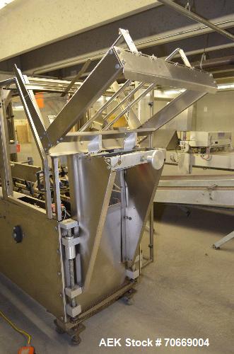 Used ADCO 15dz60 Horizontal Cartoner. Capable of speeds up to 60 cartons per minute. Has 12" centers for a carton sie range: (Length) 1" - 9" (Width) 1" to 4" (Depth) 4" to 12". Has a rotary single h...