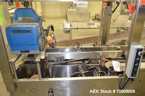 Used ADCO 15dz60 Horizontal Cartoner. Capable of speeds up to 60 cartons per minute. Has 12" centers for a carton sie range: (Length) 1" - 9" (Width) 1" to 4" (Depth) 4" to 12". Has a rotary single h...
