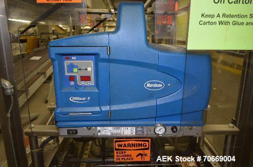 Used ADCO 15dz60 Horizontal Cartoner. Capable of speeds up to 60 cartons per minute. Has 12" centers for a carton sie range: (Length) 1" - 9" (Width) 1" to 4" (Depth) 4" to 12". Has a rotary single h...