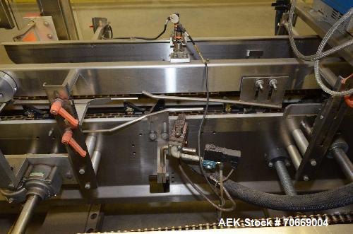 Used ADCO 15dz60 Horizontal Cartoner. Capable of speeds up to 60 cartons per minute. Has 12" centers for a carton sie range: (Length) 1" - 9" (Width) 1" to 4" (Depth) 4" to 12". Has a rotary single h...