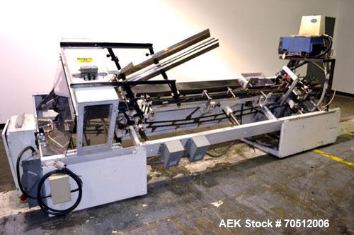 Used Ceco (Scandia) Model 42A Semi-Automatic Horizontal Cartoner. Machine is capable of reates from 20 to 120 cartons per minute. Machine has 12" centers for an adjustale carton size range of: (Lengt...
