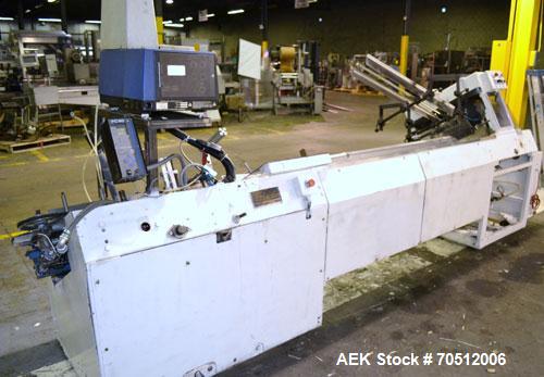 Used Ceco (Scandia) Model 42A Semi-Automatic Horizontal Cartoner. Machine is capable of reates from 20 to 120 cartons per minute. Machine has 12" centers for an adjustale carton size range of: (Lengt...