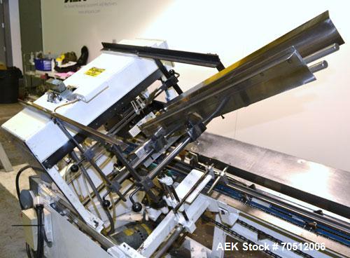 Used Ceco (Scandia) Model 42A Semi-Automatic Horizontal Cartoner. Machine is capable of reates from 20 to 120 cartons per minute. Machine has 12" centers for an adjustale carton size range of: (Lengt...