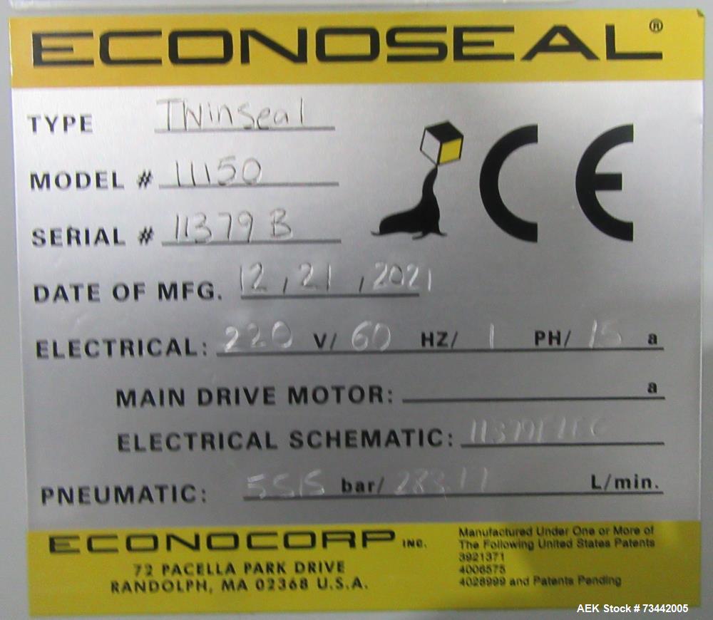Used Econocorp Twinseal Carton Sealer — Hotmelt Glue, Up to 30 CPM
