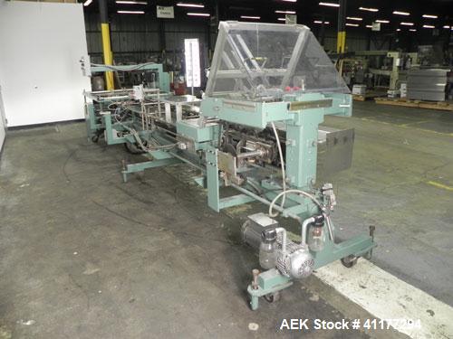 Used Langen Model B1 Semi-Automatic Horizontal Cartoner. Capable of speeds up to 120 cartons per minute. Has 9" centers for a carton size range: (length) 1-3/4" to 6-1/2", (width) 1/2" to 3", (depth)...